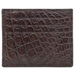Avvenice - Crocodile Credit Card Holder - Brown - Handmade in Italy - Exclusive Luxury Collection -^ Wallets