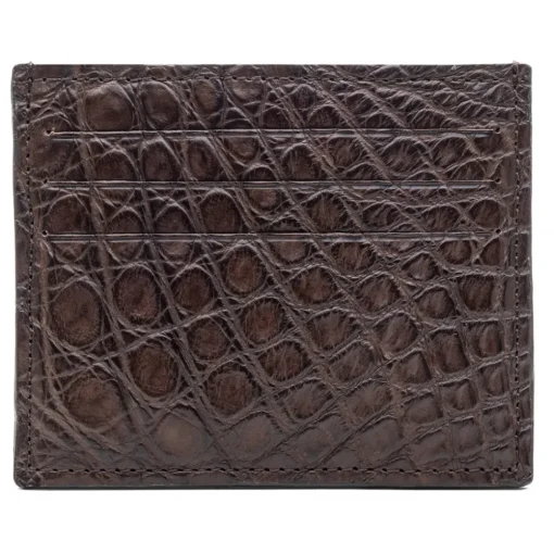 Avvenice - Crocodile Credit Card Holder - Brown - Handmade in Italy - Exclusive Luxury Collection -^ Wallets