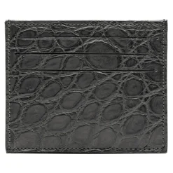 Avvenice - Crocodile Credit Card Holder - Anthracite - Handmade in Italy - Exclusive Luxury Collection -^ Wallets