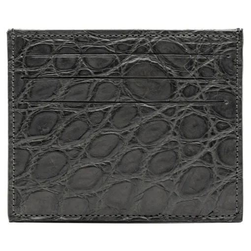 Avvenice - Crocodile Credit Card Holder - Anthracite - Handmade in Italy - Exclusive Luxury Collection -^ Wallets