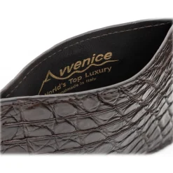 Avvenice - Crocodile Credit Card Holder - Brown - Handmade in Italy - Exclusive Luxury Collection -^ Wallets