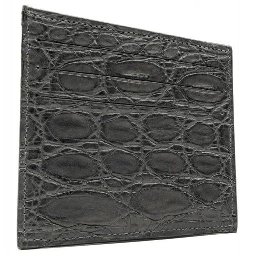 Avvenice - Crocodile Credit Card Holder - Anthracite - Handmade in Italy - Exclusive Luxury Collection -^ Wallets