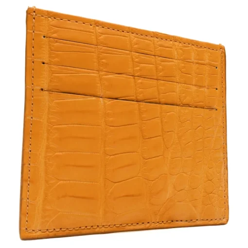 Avvenice - Crocodile Credit Card Holder - Orange - Handmade in Italy - Exclusive Luxury Collection -^ Wallets