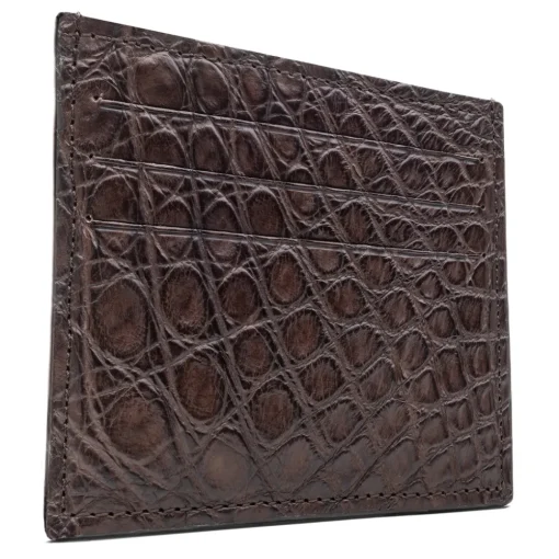 Avvenice - Crocodile Credit Card Holder - Brown - Handmade in Italy - Exclusive Luxury Collection -^ Wallets