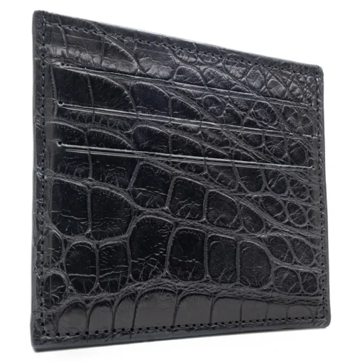 Avvenice - Crocodile Credit Card Holder - Black - Handmade in Italy - Exclusive Luxury Collection -