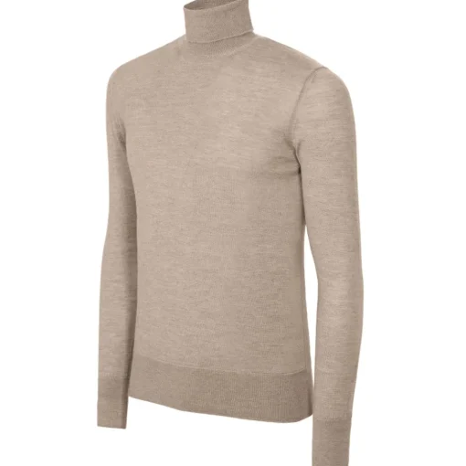 Avvenice - Finis - Man Loro Piana Extrafine Cashmere Turtleneck Sweater - Tundra - Knitwear - Luxury Exclusive Collection -