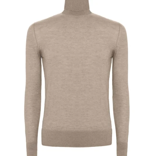 Avvenice - Finis - Man Loro Piana Extrafine Cashmere Turtleneck Sweater - Tundra - Knitwear - Luxury Exclusive Collection -