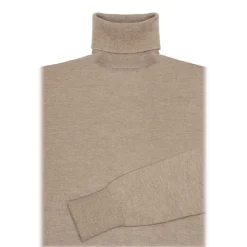 Avvenice - Finis - Man Loro Piana Extrafine Cashmere Turtleneck Sweater - Tundra - Knitwear - Luxury Exclusive Collection -