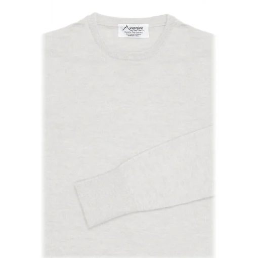 Avvenice - Finis - Man Loro Piana Extrafine Cashmere Crew Neck Sweater - White - Knitwear - Luxury Exclusive Collection -^ Knitwears