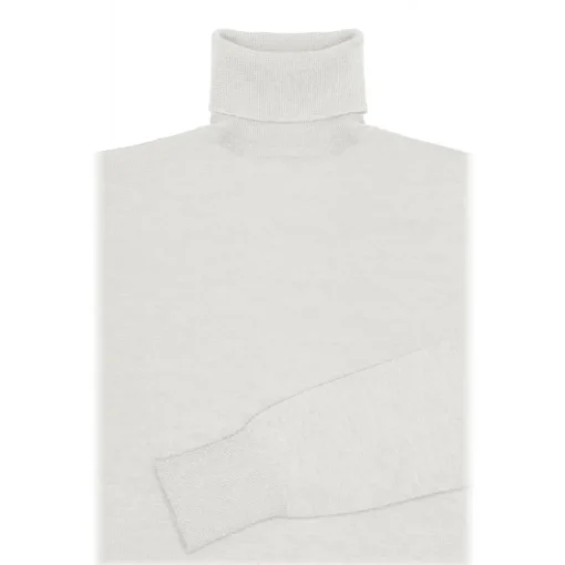 Avvenice - Finis - Man Loro Piana Extrafine Cashmere Turtleneck Sweater - White - Knitwear - Luxury Exclusive Collection -^ Knitwears