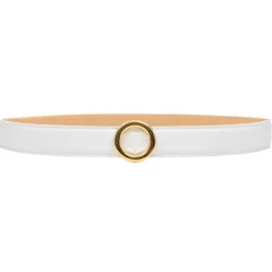 Avvenice - Iris - Premium Leather Belt - White - Handmade in Italy - Exclusive Luxury Collection -