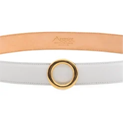 Avvenice - Iris - Premium Leather Belt - White - Handmade in Italy - Exclusive Luxury Collection -