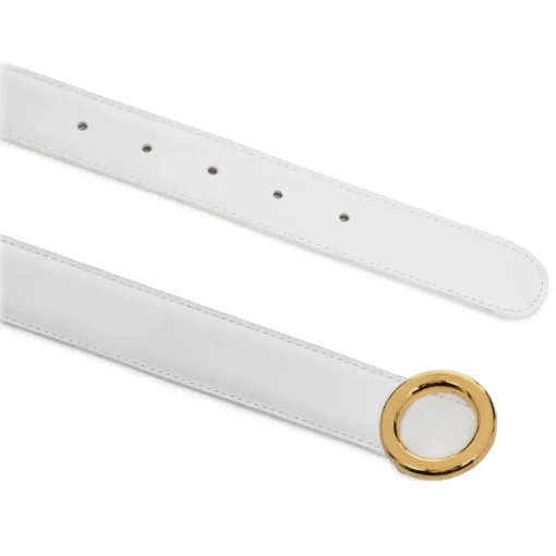 Avvenice - Iris - Premium Leather Belt - White - Handmade in Italy - Exclusive Luxury Collection -