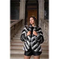 Avvenice - Juliette - Chinchilla Jacket - Black & White - Furs - Coats - Luxury Exclusive Collection -