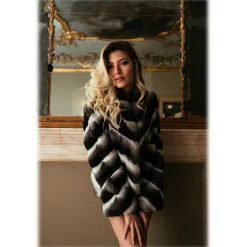Avvenice - Juliette - Chinchilla Jacket - Black & White - Furs - Coats - Luxury Exclusive Collection -
