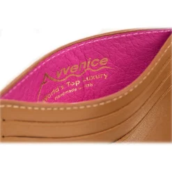 Avvenice - Premium Leather Credit Card Holder - Canyon Fuchsia - Handmade in Italy - Exclusive Luxury Collection -^ Wallets
