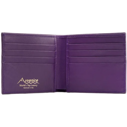 Avvenice - Premium Leather Wallet - Purple - Handmade in Italy - Exclusive Luxury Collection -^ Wallets
