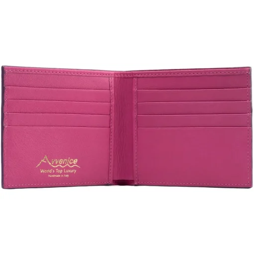 Avvenice - Premium Leather Wallet - Purple Fuchsia - Handmade in Italy - Exclusive Luxury Collection -^ Wallets