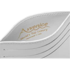 Avvenice - Premium Leather Credit Card Holder - White - Handmade in Italy - Exclusive Luxury Collection -^ Wallets