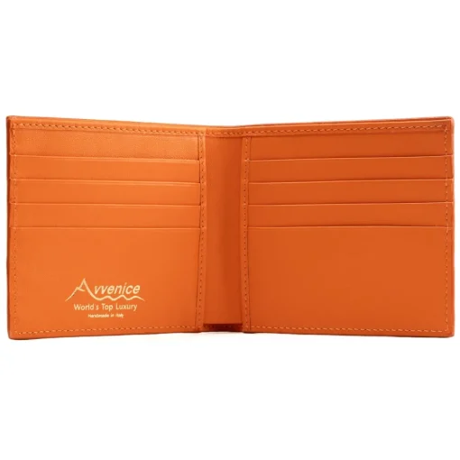Avvenice - Premium Leather Wallet - Orange - Handmade in Italy - Exclusive Luxury Collection -