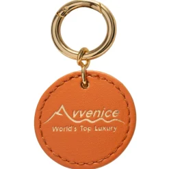 Avvenice - Premium Leather Pendant - Orange - Keychain - Handmade in Italy - Exclusive Luxury Collection -