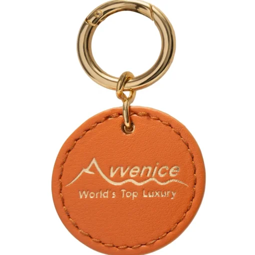 Avvenice - Premium Leather Pendant - Orange - Keychain - Handmade in Italy - Exclusive Luxury Collection -