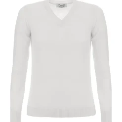 Avvenice - Theria - Woman Loro Piana Cashmere V-Neck Sweater - White - Knitwear - Luxury Exclusive Collection -