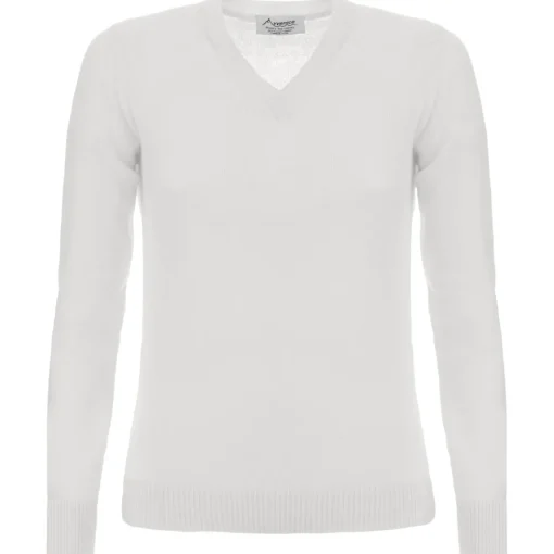 Avvenice - Theria - Woman Loro Piana Cashmere V-Neck Sweater - White - Knitwear - Luxury Exclusive Collection -