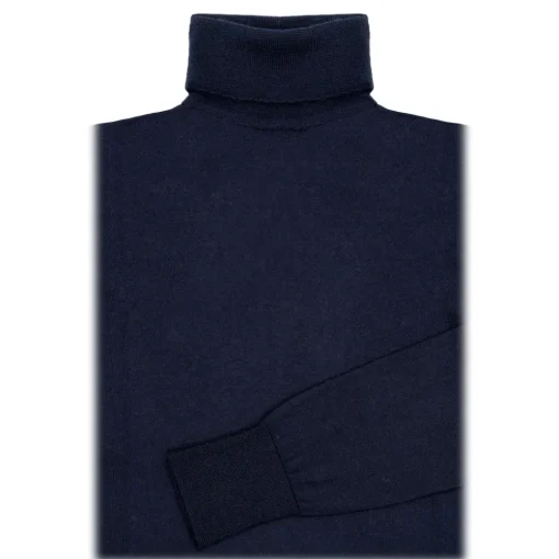 Avvenice - Theria - Woman Loro Piana Cashmere Turtleneck Sweater - Blue - Knitwear - Luxury Exclusive Collection -^ Knitwears