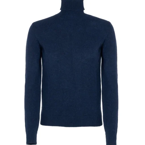 Avvenice - Theria - Woman Loro Piana Cashmere Turtleneck Sweater - Blue - Knitwear - Luxury Exclusive Collection -^ Knitwears
