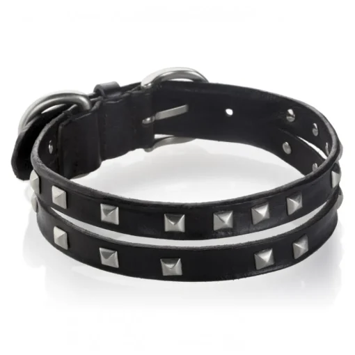 B Wilde Collection - Set Cairo - Onyx - Collar & Leash - Cairo Collection - Leather Collar - High Quality Luxury - Avvenice^ Leash | Collars