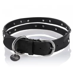 B Wilde Collection - Set Cairo - Onyx - Collar & Leash - Cairo Collection - Leather Collar - High Quality Luxury - Avvenice^ Leash | Collars