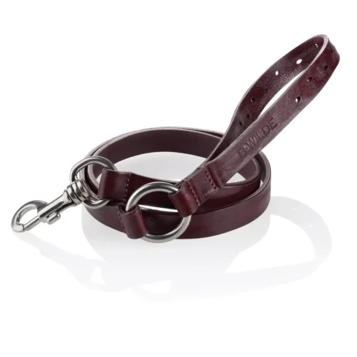 B Wilde Collection - Set Domino - Bordeaux - Collar & Leash - Domino Collection - Leather Collar - High Quality Luxury - Avvenice^ Leash | Collars