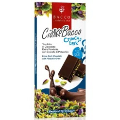 Bacco - Tipicit\u00e0 al Pistacchio Bacco - Tipicità al Pistacchio - CiokkoBacco Crunch - Pistachio Extra Dark Chocolate Bar - Artisan Chocolate - 100 g - Avvenice^ Sweets