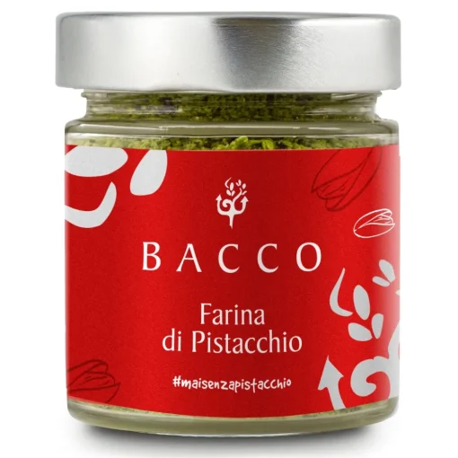 Bacco - Tipicit\u00e0 al Pistacchio Bacco - Tipicità al Pistacchio - Pistachio Flour in Jar - Flour - 100 g - Avvenice^ Pasta & Cereals