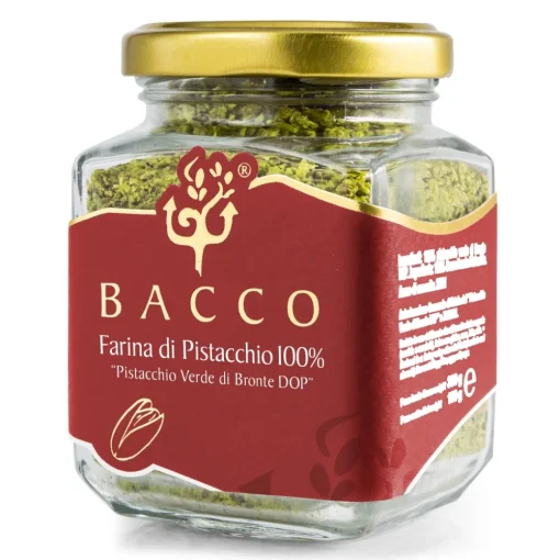 Bacco - Tipicit\u00e0 al Pistacchio Bacco - Tipicità al Pistacchio - Bronte Pistachio Flour P.D.O. - Dried Fruit - 100 g - Avvenice
