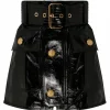 Balmain - Belted Leather Miniskirt - Black - Exclusive Luxury Collection - Avvenice^ Skirts