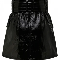 Balmain - Belted Leather Miniskirt - Black - Exclusive Luxury Collection - Avvenice^ Skirts