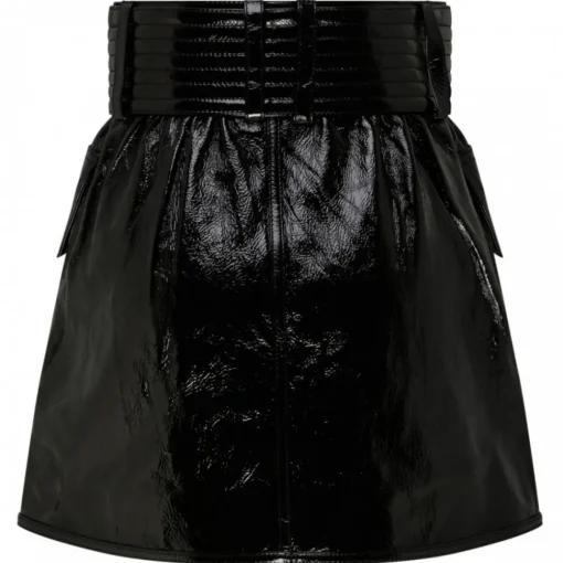 Balmain - Belted Leather Miniskirt - Black - Exclusive Luxury Collection - Avvenice^ Skirts