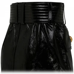 Balmain - Belted Leather Miniskirt - Black - Exclusive Luxury Collection - Avvenice^ Skirts