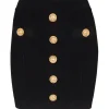 Balmain - Buttoned Knit Short Skirt - Black - Exclusive Luxury Collection - Avvenice