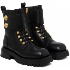 Balmain - Calf Leather Ranger Army Ankle Boots - Black - Exclusive Luxury Collection - Avvenice