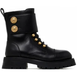 Balmain - Calf Leather Ranger Army Ankle Boots - Black - Exclusive Luxury Collection - Avvenice