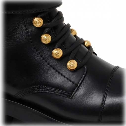 Balmain - Calf Leather Ranger Army Ankle Boots - Black - Exclusive Luxury Collection - Avvenice
