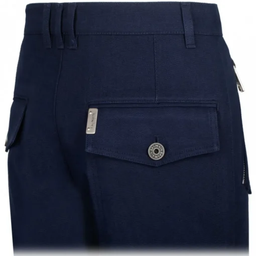 Balmain - Cotton Cargo Trousers - Navy Blue - Exclusive Luxury Collection - Avvenice