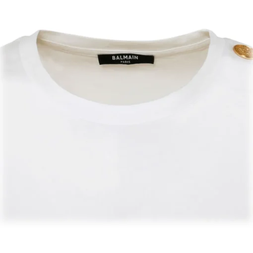 Balmain - Cotton Logo Print T-Shirt - White Black - Exclusive Luxury Collection - Avvenice