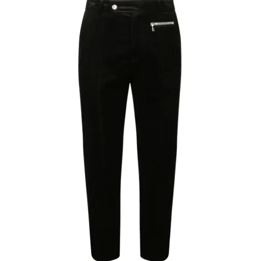 Balmain - Cotton Suede Cropped Trousers - Black - Exclusive Luxury Collection - Avvenice^ Trousers