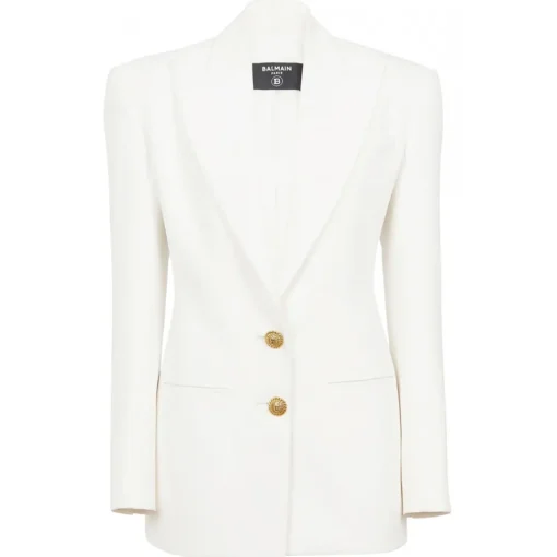 Balmain - Crepe Fitted Jacket - White - Exclusive Luxury Collection - Avvenice^ Jackets