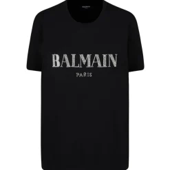 Balmain - Crystal Logo T-Shirt - Black - Exclusive Luxury Collection - Avvenice