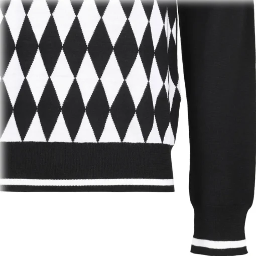 Balmain - Diamond Jacquard Jumper - Black - Exclusive Luxury Collection - Avvenice